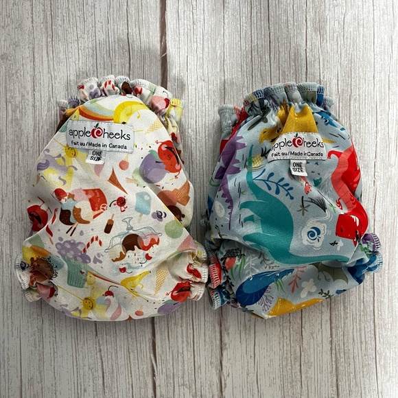 ONE SIZE AppleCheeks Apple Cheeks Cloth Diaper Covers Fit 6-35 Pounds - Lot 6 - Picture 4 of 5